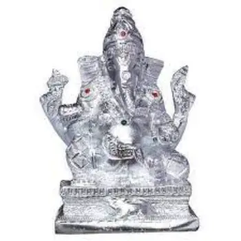 White Metal Ganesh Statue 